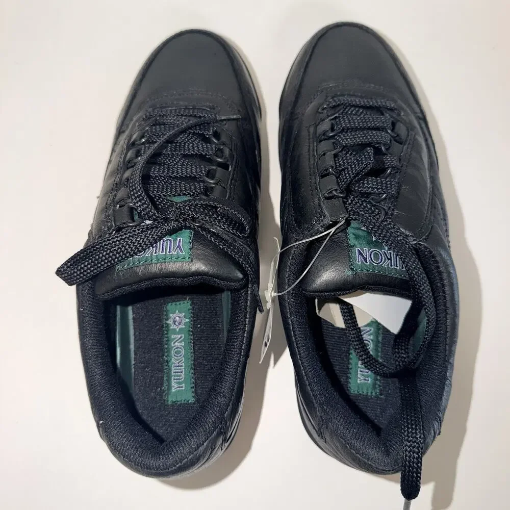 Yukon Mens Vista Walker Black Leather Walking Hiking Shoes Size 8.5M Brand New